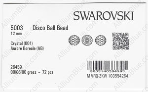 SWAROVSKI 5003 12MM CRYSTAL AB factory pack