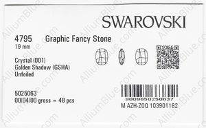 SWAROVSKI 4795 19MM CRYSTAL GOL.SHADOW factory pack