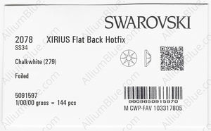SWAROVSKI 2078 SS 34 CHALKWHITE A HF factory pack