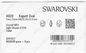 SWAROVSKI 4920 29X22.5MM CRYSTAL LTCHROME F T1157 factory pack