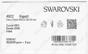 SWAROVSKI 4922 28X24MM CRYSTAL DORADO F T1158 factory pack