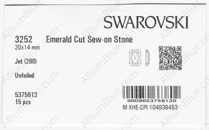 SWAROVSKI 3252 20X14MM JET factory pack