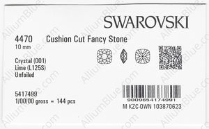 SWAROVSKI 4470 10MM CRYSTAL LIME_S factory pack