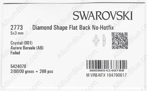 SWAROVSKI 2773 5X3MM CRYSTAL AB F factory pack