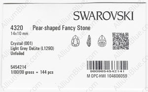 SWAROVSKI 4320 14X10MM CRYSTAL LTGREY_D factory pack