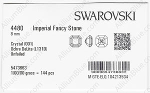 SWAROVSKI 4480 8MM CRYSTAL OCHRE_D factory pack