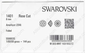 SWAROVSKI 1401 8MM AMETHYST F factory pack