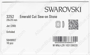 SWAROVSKI 3252 28X20MM JET factory pack