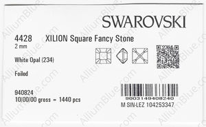 SWAROVSKI 4428 2MM WHITE OPAL F factory pack